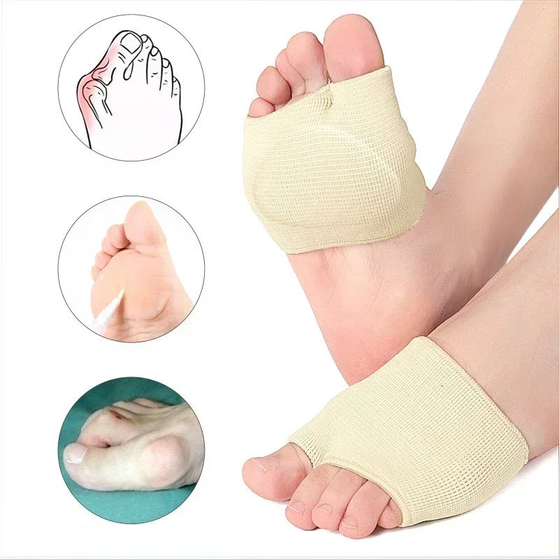 1 Pair Silicone Metatarsal Sleeve Pads Half Toe Bunion Sole Forefoot Gel Pads Cushion Half Sock Prevent Calluses Blisters 250613