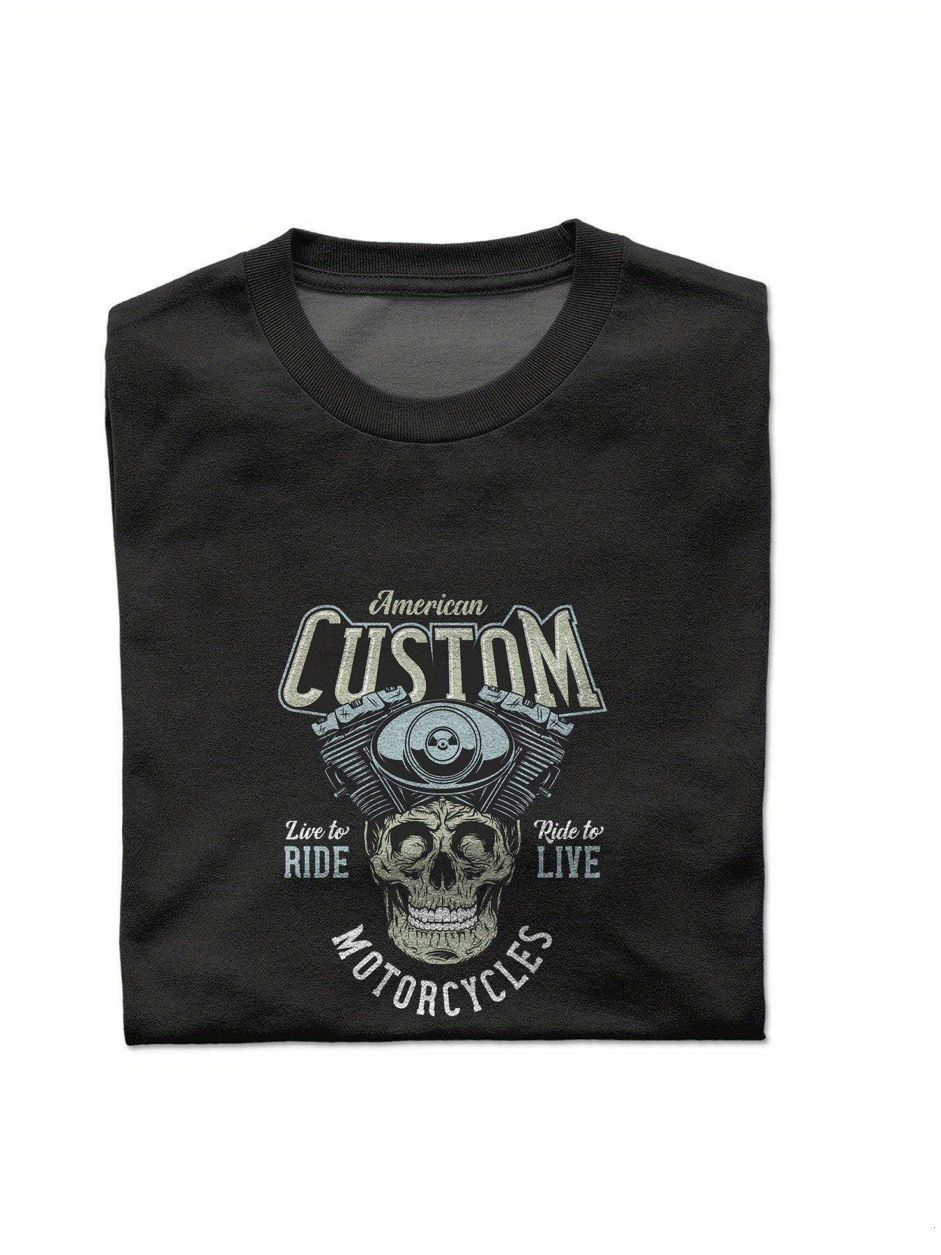 Dongdumaoyi 180G T Shirts Text Black White Round Collar Adult Motorcycle S-3Xl Short Sleeve Cotton Men Skull 7f28