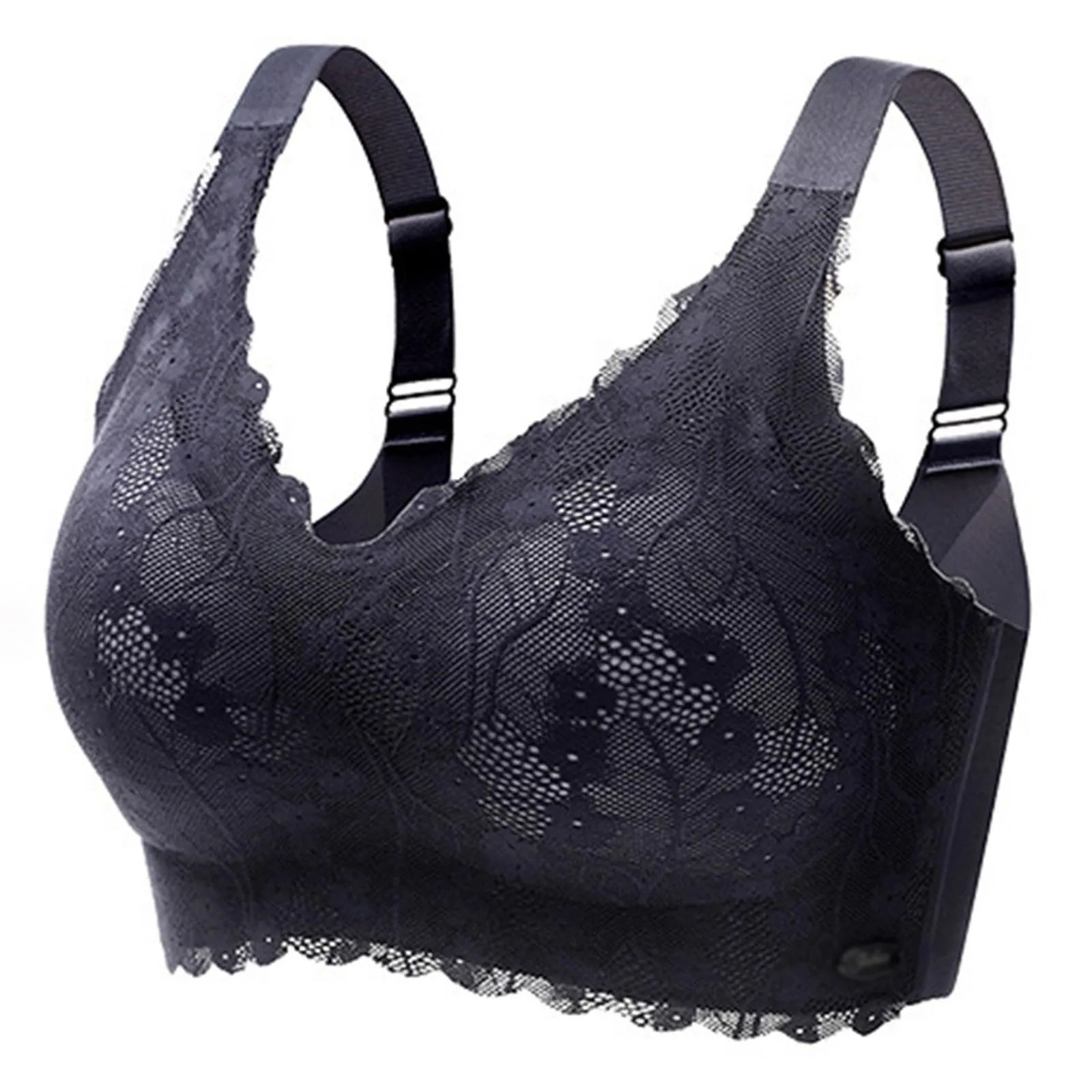 Women Full Coverage Lace Bra Seamless Push Up Bras Anti-Sagging Sports Large Breast Fixed Cup Underwear Plus Size Lingerie 250617