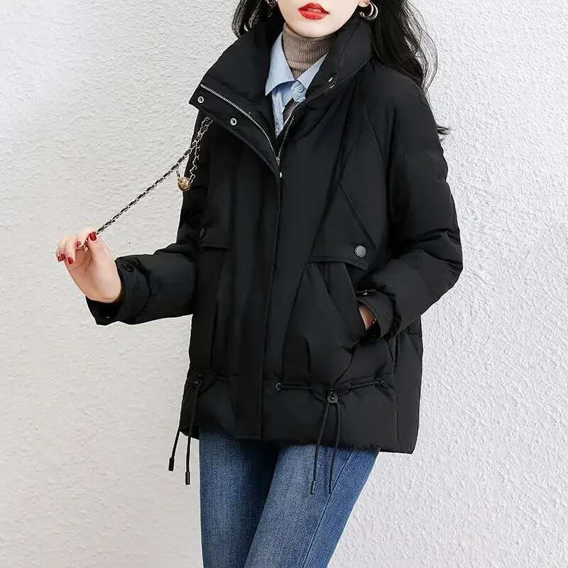 Solid Color Coats for Women Warm Winter on Sale Parkas Woman Thick Lined Cheap Demi-season Modern New in Outerwears Cold Jackets