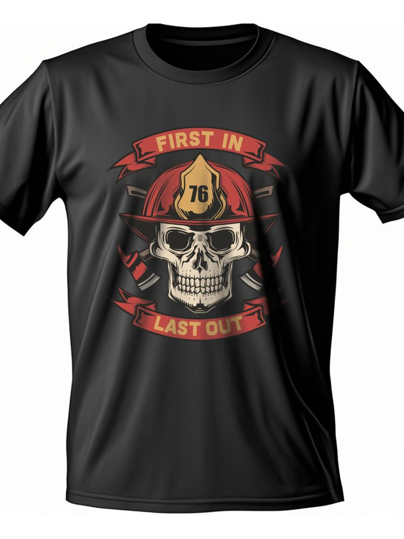 Dongdumaoyi Round Collar White Adult Black 180G T Shirts Cotton S-3Xl Short Sleeve Text Graphics Men Skull fff4