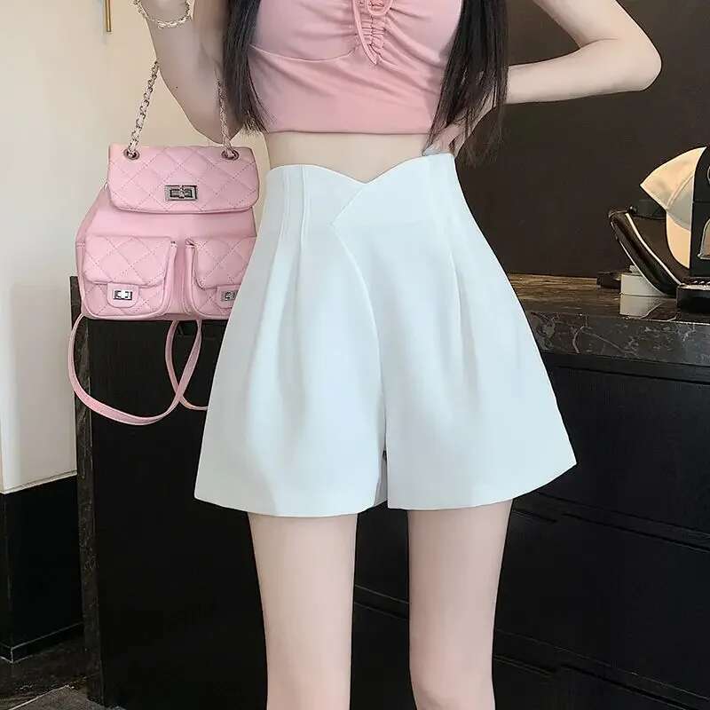Woman Short Pants Suit with Shorts for Women High Waist Casual Hot New in Korean Style Aesthetic 2000s Clothes Y2k Harajuku Kpop