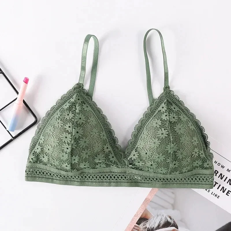 Sexy Floral Lace Bra Top For Women Push Up Female Lingerie breathable Bralette Removable Pad Thin Fashion Wireless Bras 250617