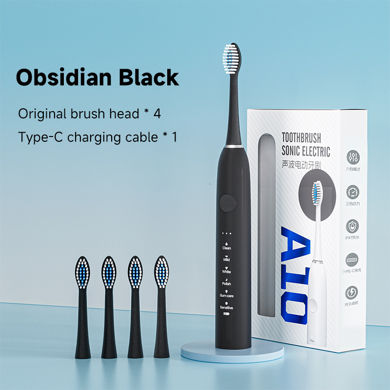 Soft Bristle Rechargeable Automatic Metal Shaft 18-Speed Electric Toothbrush Couple Model For Adults