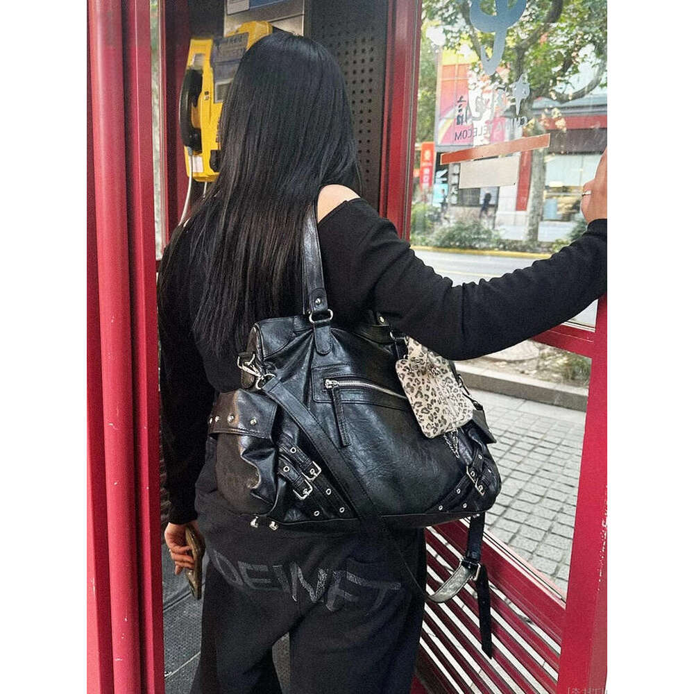 Korean Niche Design Deinet Commuter Tote Large Capacity Motorcycle Handbag Shoulder Crossbody Bag Trendy Ins Style