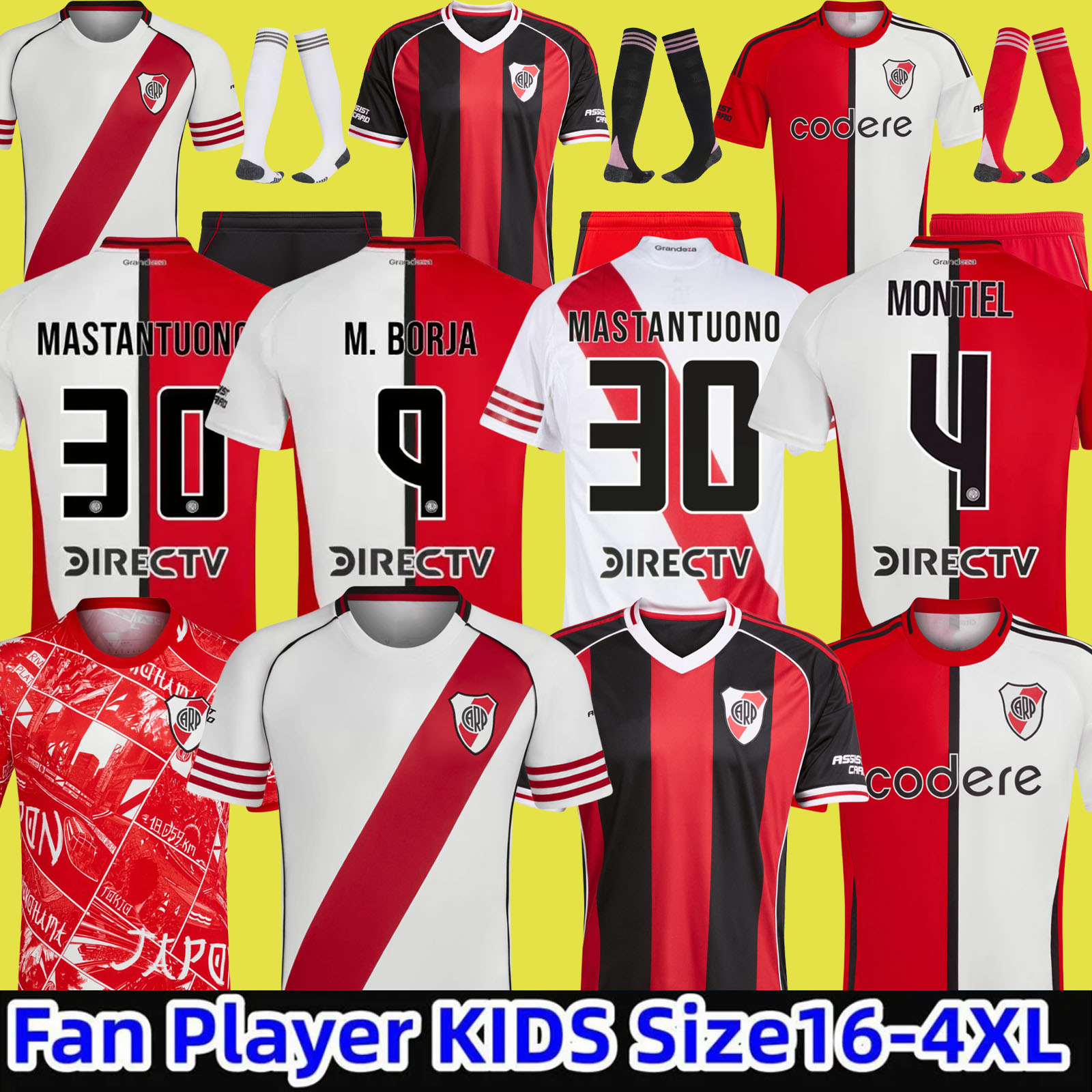 XXXL 4XL 25 26 River plate Soccer Jerseys Cup MASTANTUONO COLIDIO M. BORJA LANZINI GALOPPO 2025 2026 DRIUSSI M.ROJAS Goalkeeper Football Shirts Men Uniforms Kids Kits
