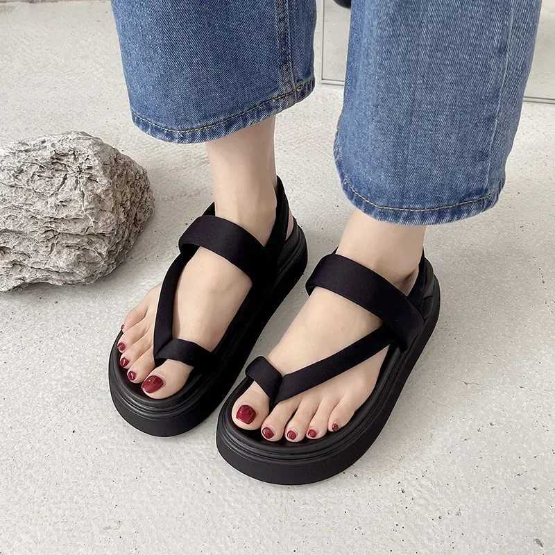 Women Platform Sandals Flat Flip Flops Summer Beach Sexy Casual shoes Ladies Shoes Fashion Woman Black Sandals Z250617