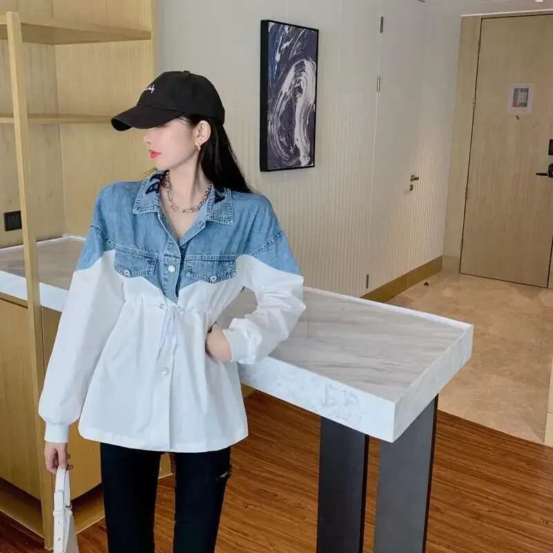 Womens Denim Jackets Small Crop Short Korean Female Jeans Coats Casual New In Vintage Long Sleeve Original Promotion Low Cost