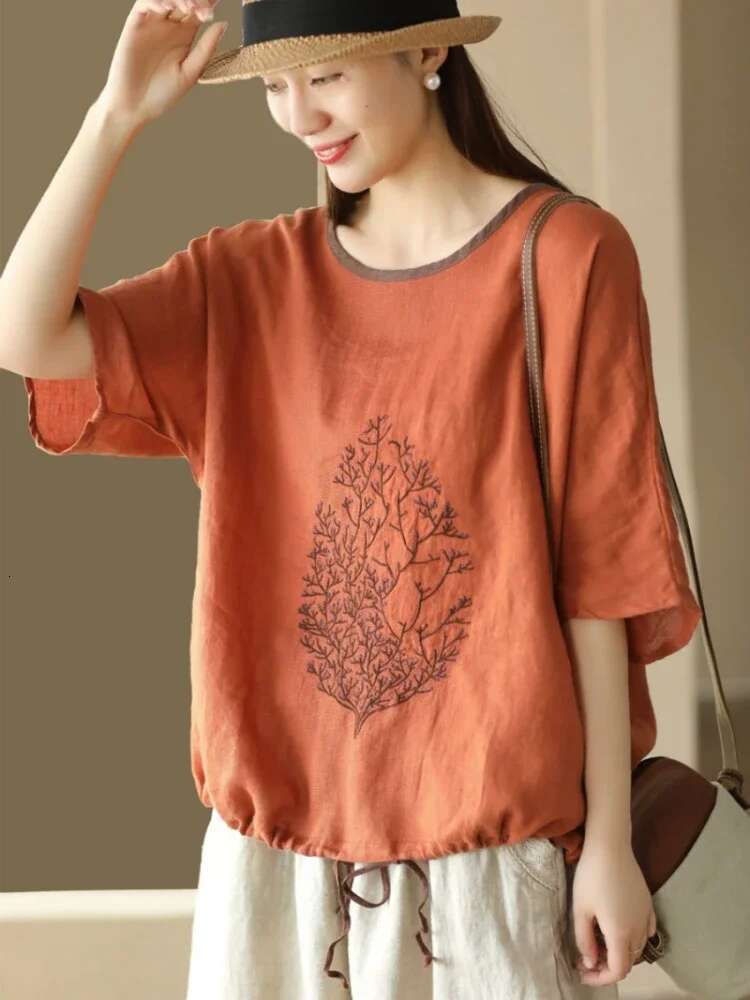 T Shirt for Women Summer Outfit Cotton Tops Woman Plain Baggy Kpop Basic Goth Y2k Fashion Korea Japanese Vintage Clearance Sale