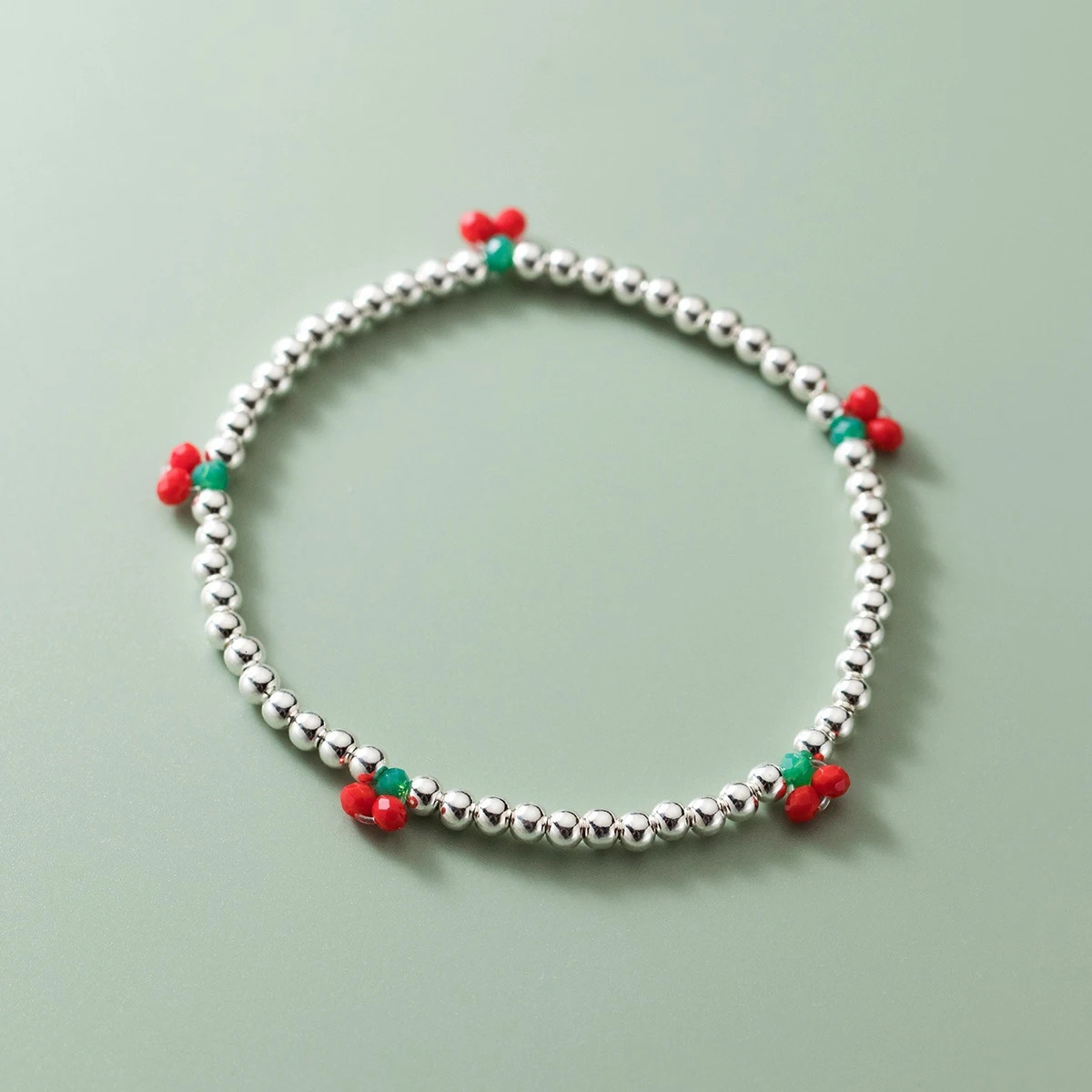 Modian Real 925 Sterling Silver Basic Cherry Round Beads Adjustable Bracelet for Women Charm Bracelet Fine Jewelry Birthday Gift 250611