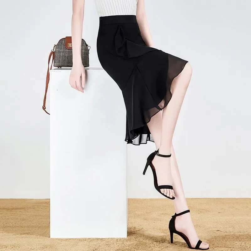 Woman Skirt Chic And Elegant High Waist Ruffle Skirts For Women Trend Summer 2025 Offer High Quality Harajuku New In Quality V