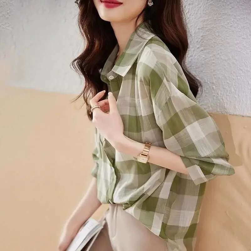 Shirts Blouses for Women Chiffon Woman Top Summer Full Long Sleeve Elegant Luxury Basic S High Quality Novelty 2025 Fashion M