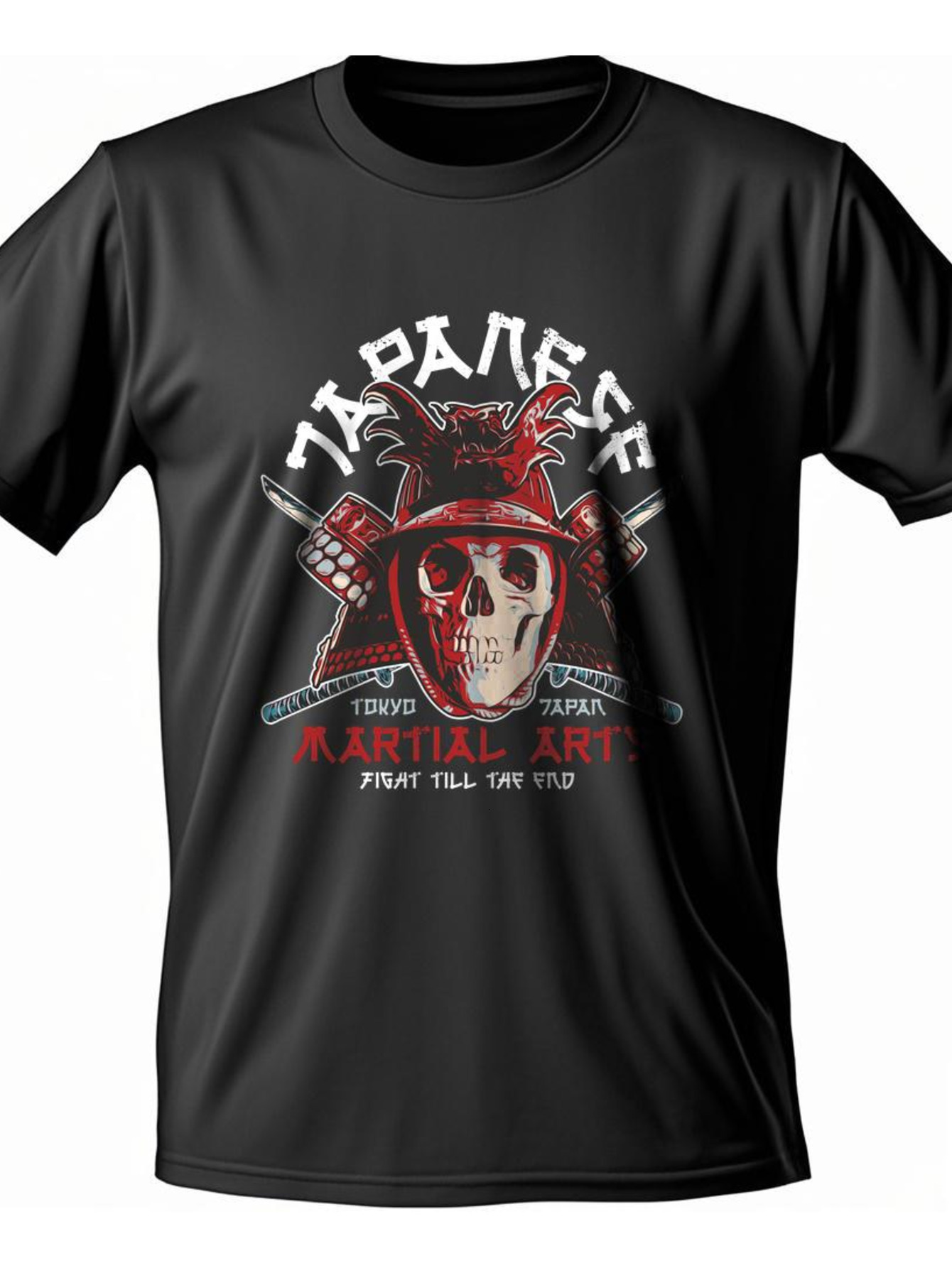 Dongdumaoyi Men Adult S-3Xl Text Cotton T Shirts 180G Short Sleeve Round Collar Black White Skull 5051