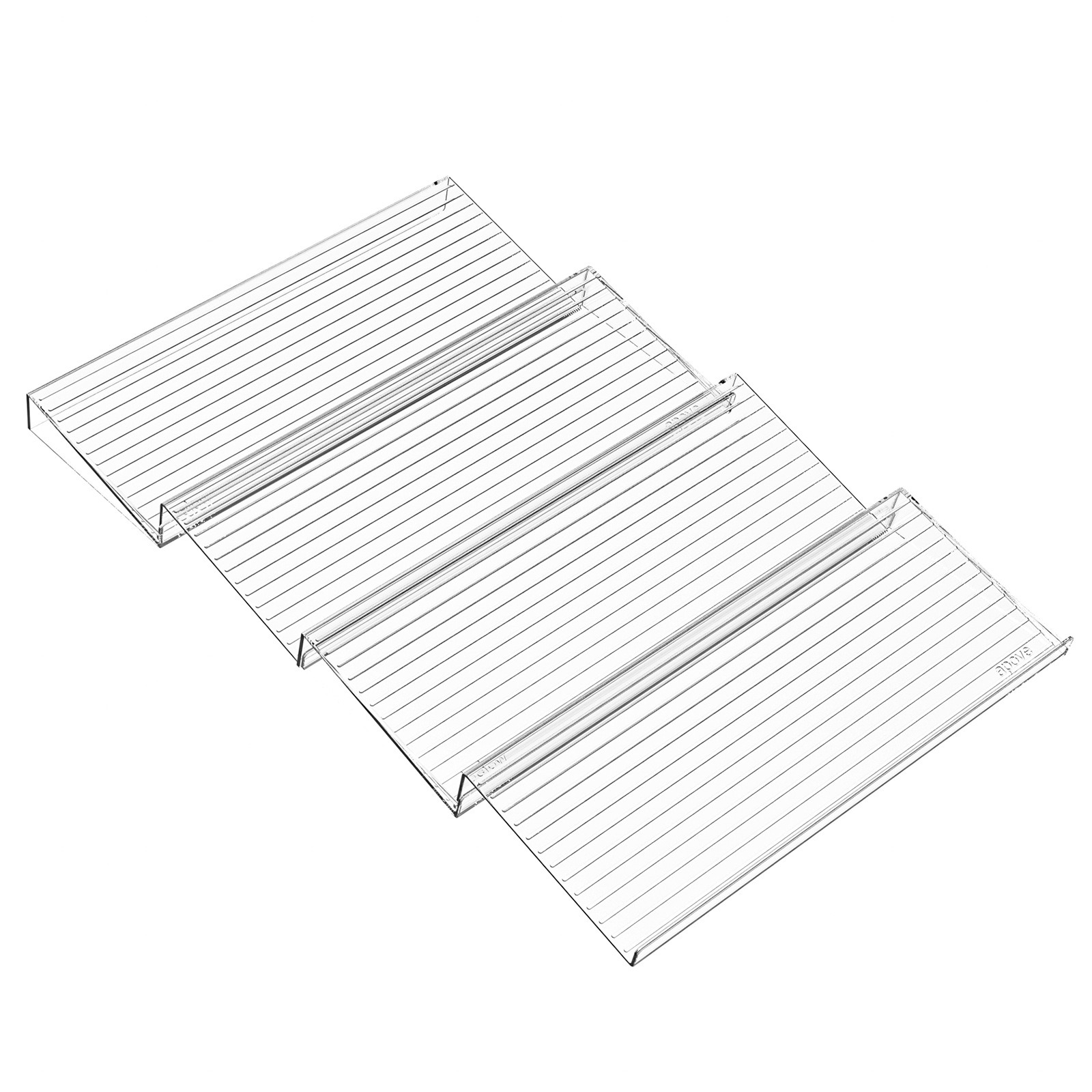 4-Tier Clear Acrylic Spice Drawer Organizer 4-Pack Expandable (11"-22") Rack for Seasoning Bottles Stackable Drawer Insert with Adjustable D
