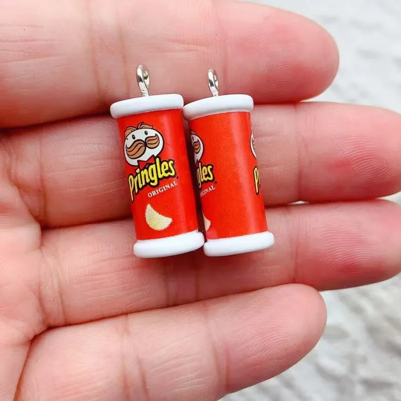 10pcs Simulation Of 3D Potato Chip Box Charms For Pendant DIY Handmade Jewelry for Earring Necklace Keychain 250609