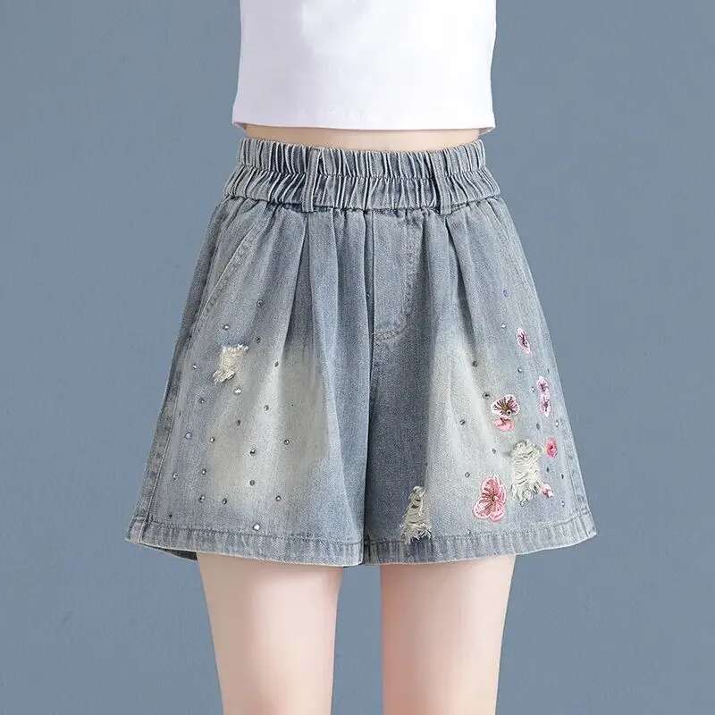 Baggy Denim Shorts for Women Loose With Waist Pocket Short Jean Pants Woman Wide Outfits XL Korean Style Classic Wholesale Hot