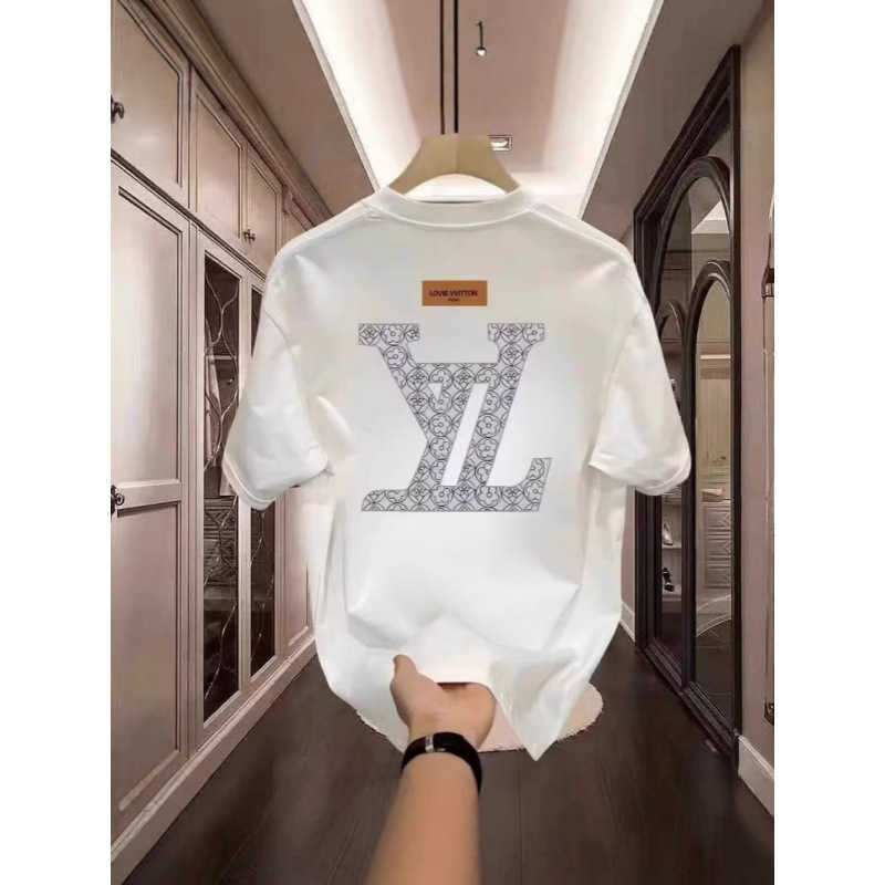 Pure Cotton Trendy Brand Printed American Style Cool Mens T-Shirt Summer Trend Loose Fit Versatile Crew Neck