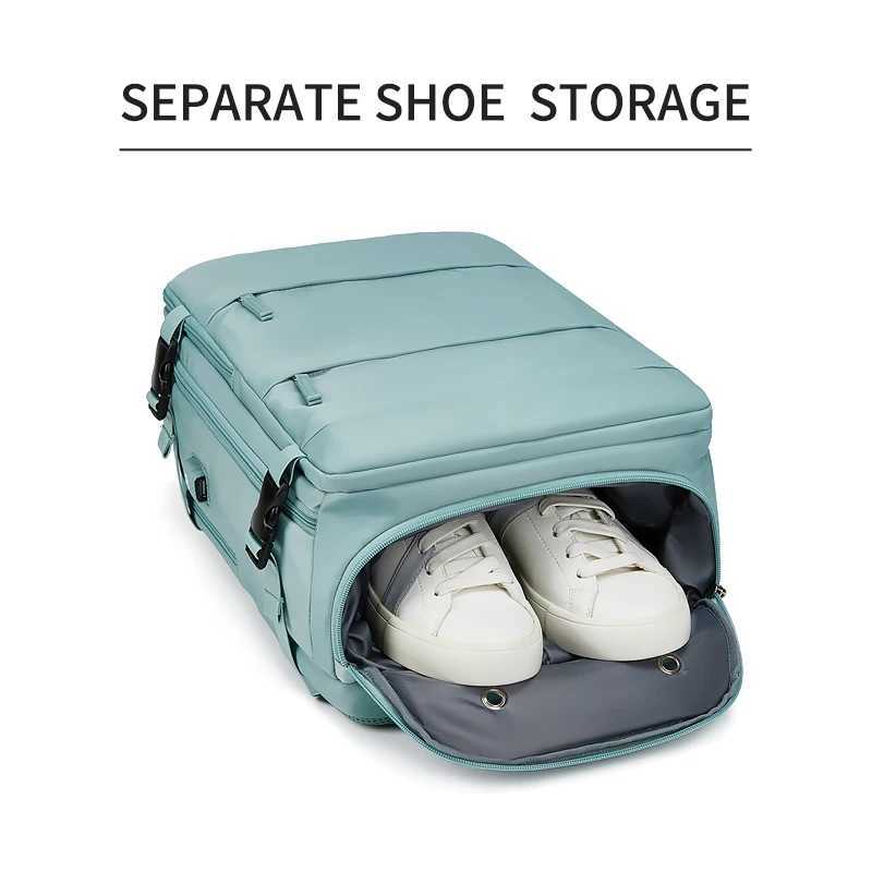 Women Laptop Backpack 15.6inch Teenage USB charging school Backpack Independent Shoe bag travel Backpack outdoor Backpack Z250617