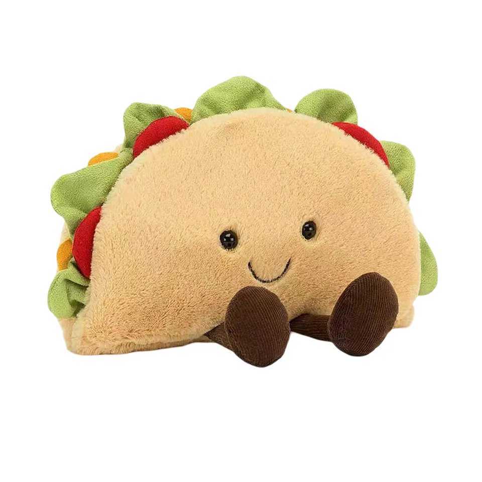 Small Hamburger Pizza Taco Stuffed Doll Kawaii Baby Accompanying Doll Home Decoration Pet Interactive Plush Toy T250617