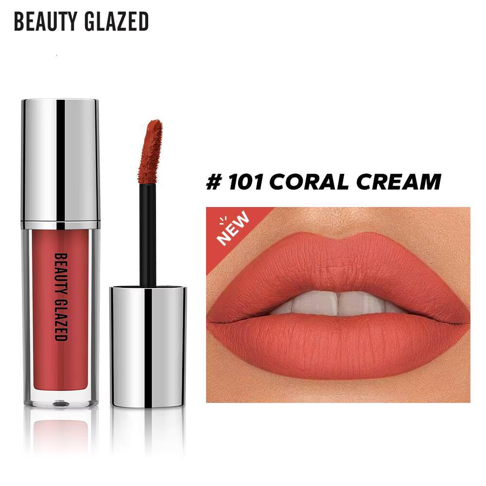 BEAUTY GLAZED 24H Long Lasting Liquid Waterproof Lipstick Gloss Makeup Matte Lip Tint Maquiagem Make Up happy