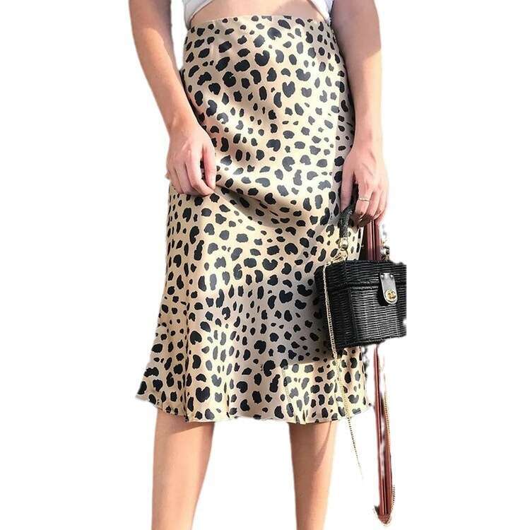 Floral Dress Vestidos De Noche White Dress Summer Dresses for Women 269#realisa Silk Sexy Leopard Print Midi Skirt 2025 Summer New French Style Womens