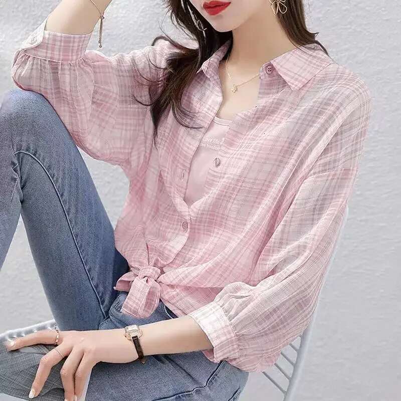 Full Long Sleeve Shirts Blouses for Women Summer Woman Top Chiffon Elegant Chic Y2k Fashion Novelty 2025 Luxury Designer Basic