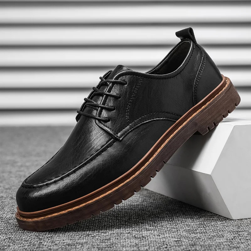 Autumn Men Shoes Brogue Casual Shoes Men Genuine Leather Shoes Work Boots Business Casual Sneakers 250613
