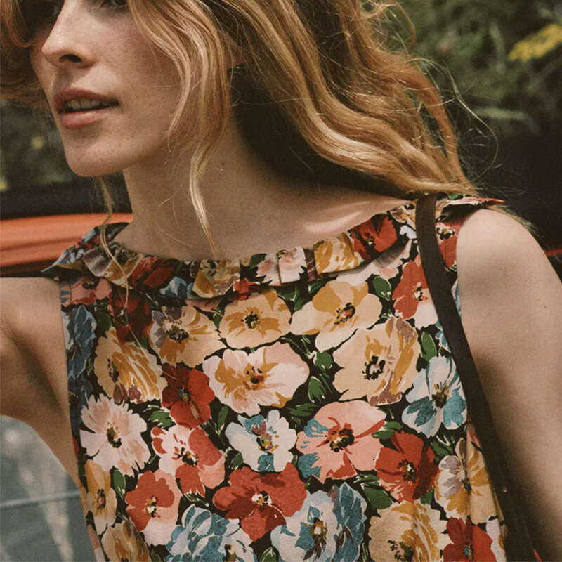 Dresses for Woman Vestido De Mujer Luxury Dress 858 Summer New 2025 Round Neck Pullover Sleeveless Short Dress Silk Floral Vacation Style French Women