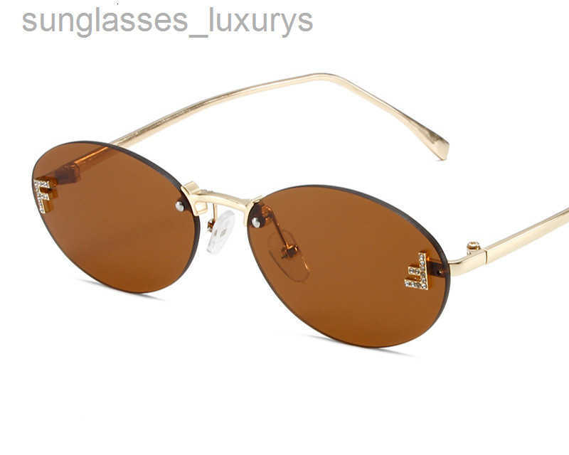 Designer frame sunglasses new fashion personality glasses featuring Elliptical F letter dot diamond sunglasses O0D3 GNUN