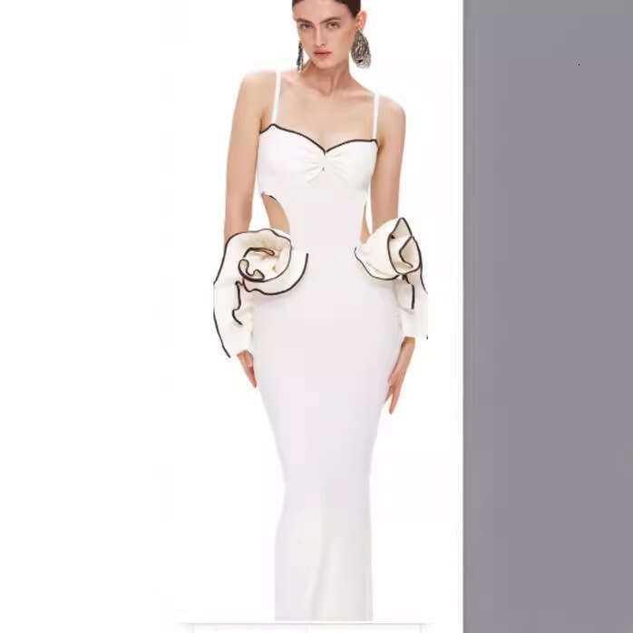 Summer New Strap Slimming Floral Dress Sexy Long Bandage Gown for Women