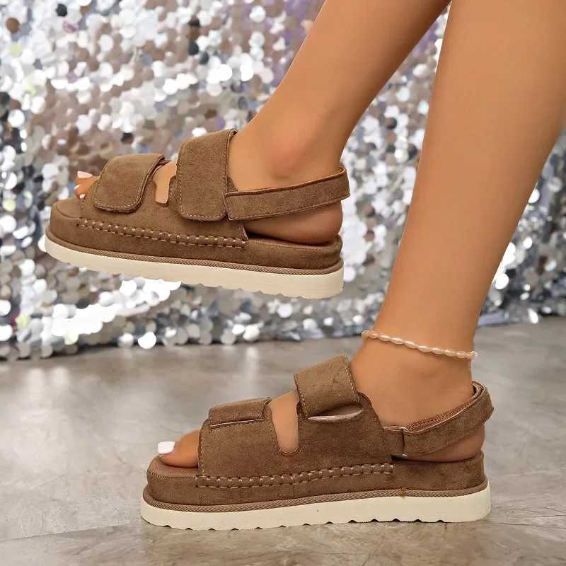 2025 Roman Platform Womens Sandals Summer Casual Height Increase Shoes Woman New Open Toe Sandals Women Solid Flat Beach Shoes Z250617