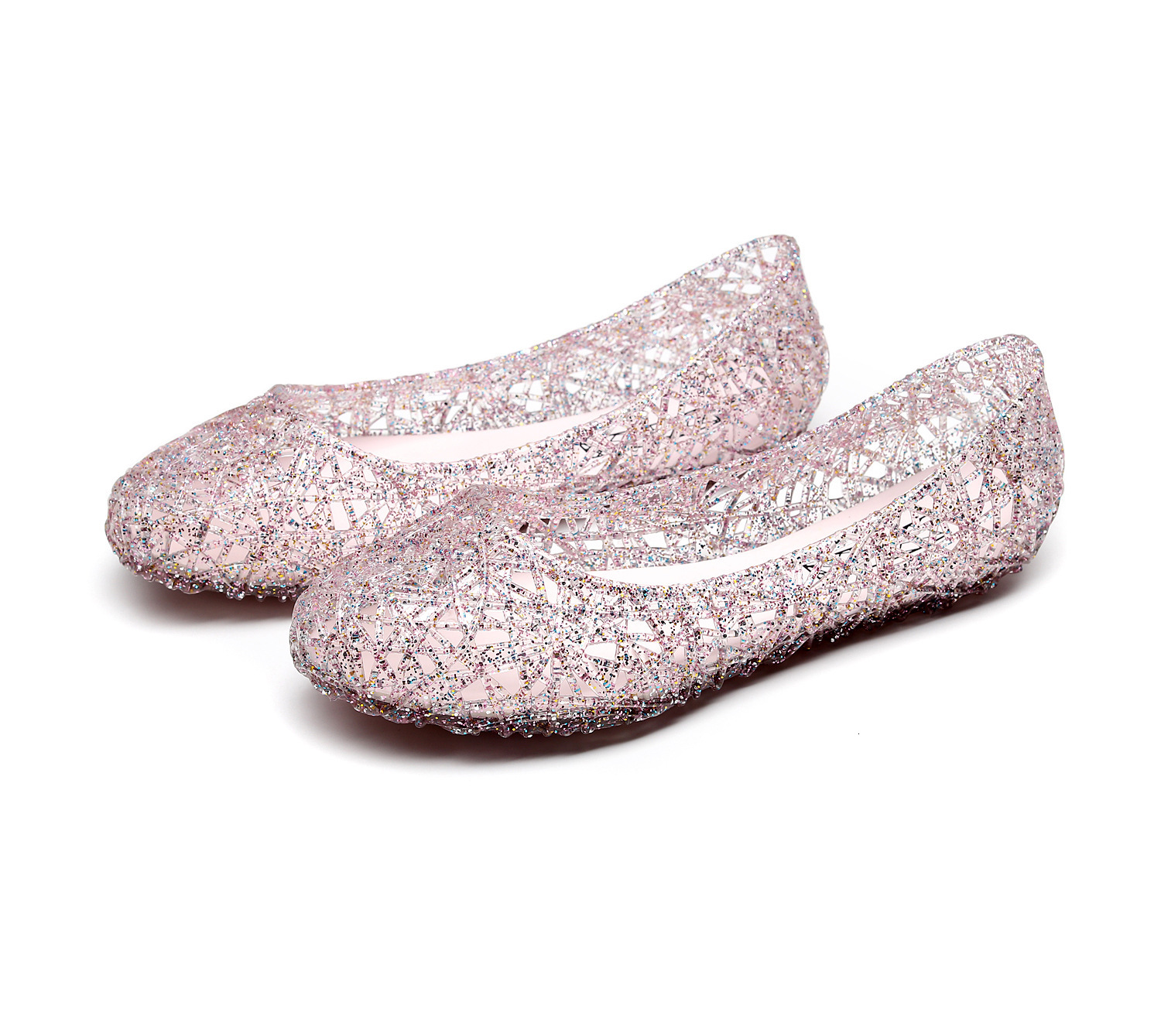 Summer foreign trade cross-border hollow women's sandals shiny crystal breathable shoes designer sandals casual women's jelly shoes