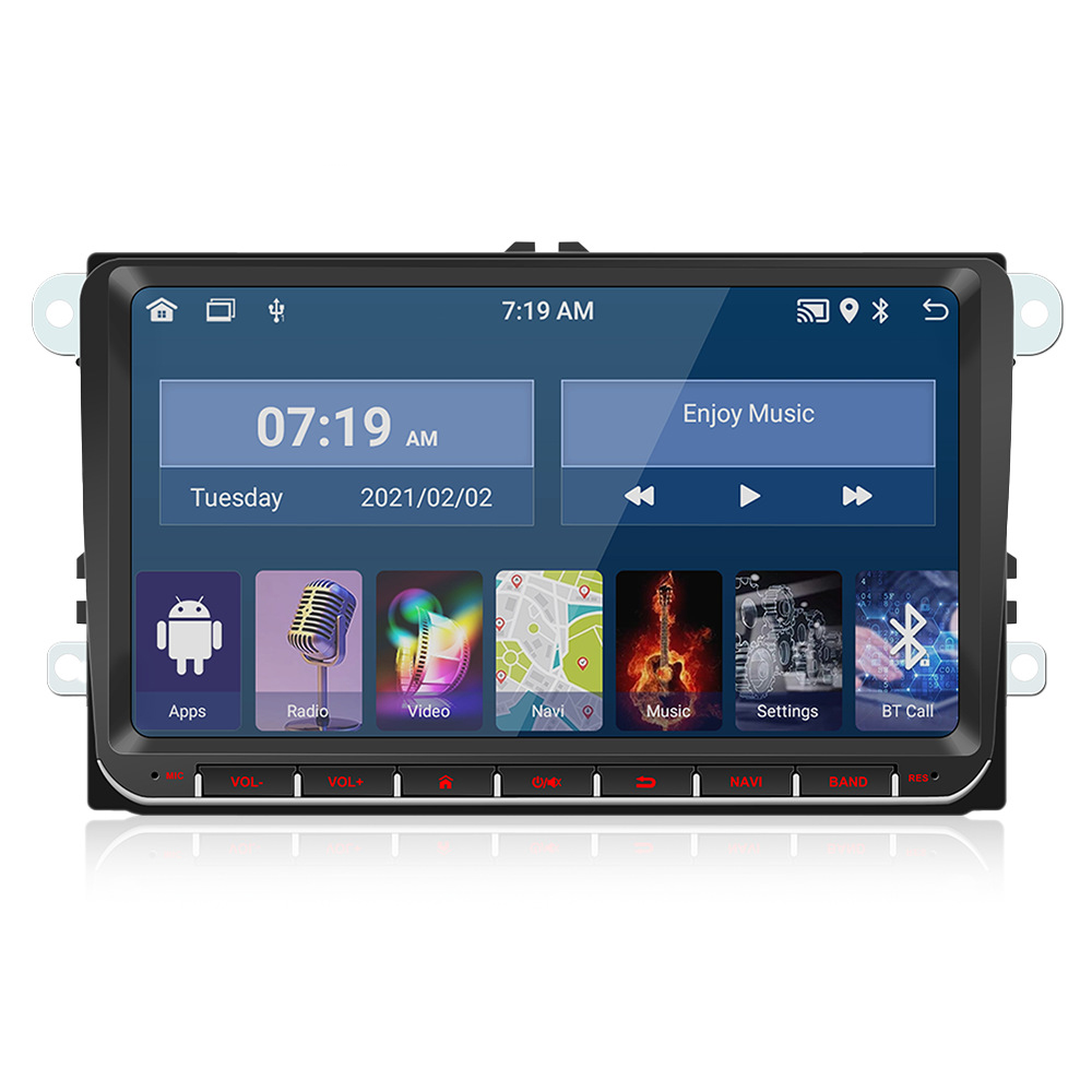 XINMY Car Stereo Compatible With Volkswagen Jetta Golf Passat Skoda Seat Caddy Polo Tiguan Transporter Car Radio With Carplay Android Auto With 12 LED
