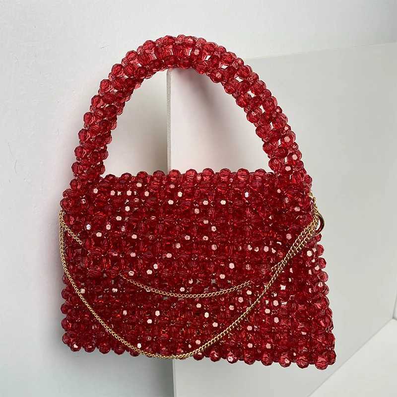Solid Color Beaded Bag Portable Designer Handbags Purses Messenger Top-Handle Ladies Gift Exquisite Women Fashion DROPSHIPPING Z250617