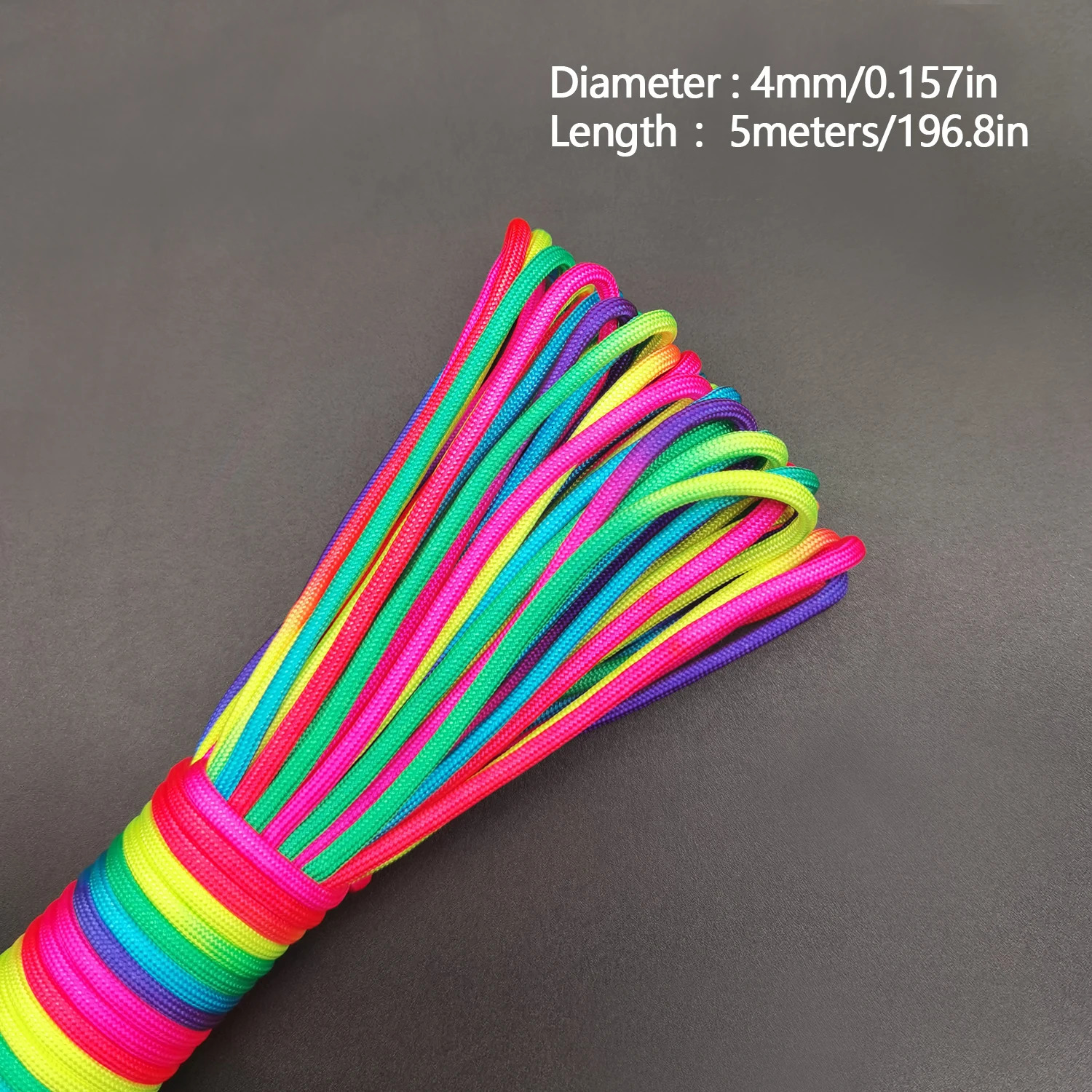 31 meters 2mm m 4mm diameter Rainbow rope 7 strands parachute Climbing camping survival gear bracelet 250611