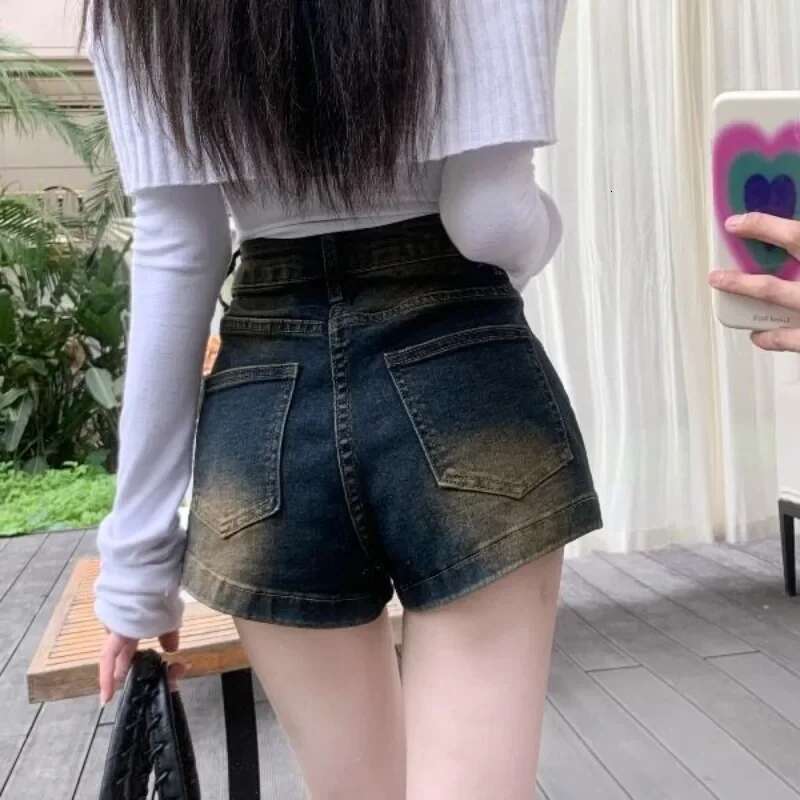 Wide Female Short Jeans Pants Summer Womens Denim Shorts Tie Dye Fashion Clothing 2025 Aesthetic Streetwear Korean Style Luxury