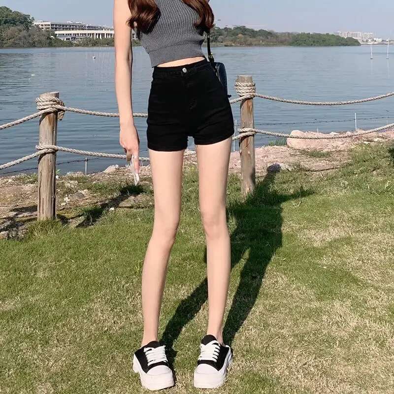 Trend 2025 Female Short Jeans Pants Skinny Womens Denim Shorts Booty Tight Wide Fashion Clothing Outdoor Outfits Kpop Flowy Hot