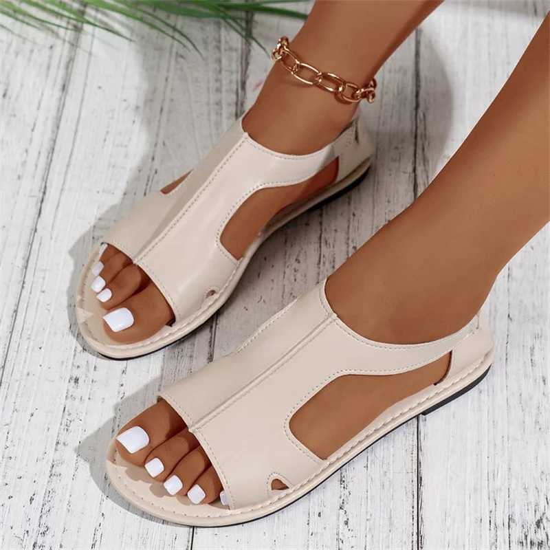 Women Flat Sandals 2025 Summer New Fashion Shallow Sandals Comfortable Lightweight Outdoor Beach Sandals Hot Shoes for Women Z250617