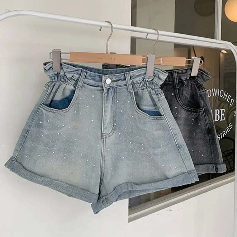 Denim Shorts For Women Korean Style Wide With Waist Pocket Short Jean Pants Woman To Wear Comfy New In Luxury Designer XL Casual
