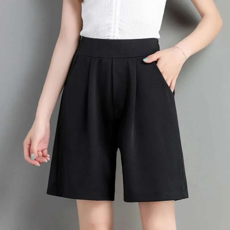 Female Short Pants Baggy Jorts Loose Womens Shorts Summer Stretchy Hot Flowy Outfits To Wear Elasticty Aesthetic Design Classic