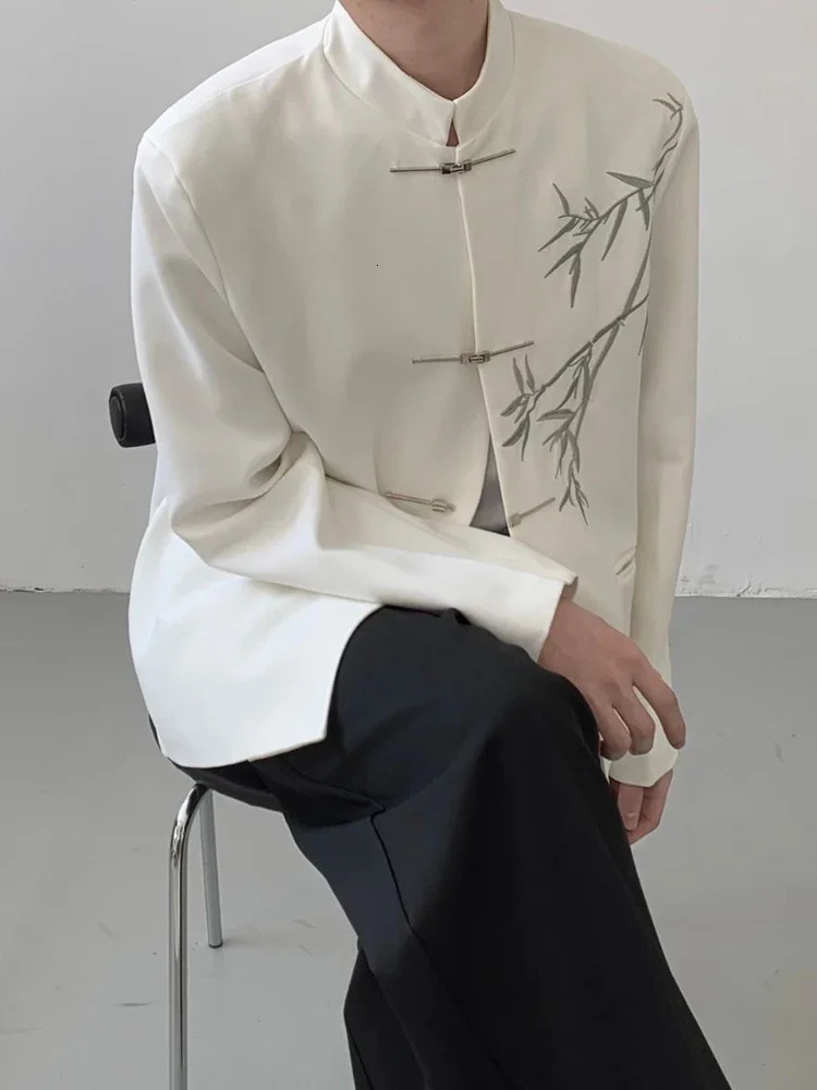 Black Mens Suit Jackets Coat Chinese Oversize Male Blazer Plus Big Size Premium Korean Style Clothes Fashion Summer 250614
