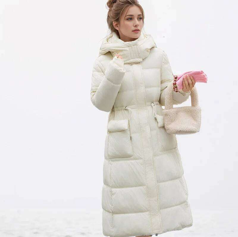 YJKDYK 2024 Padded Female Hooded 2 Pocket Thicken Warm Long Cotton Jacket Women's Pure Collor Parkas Coats