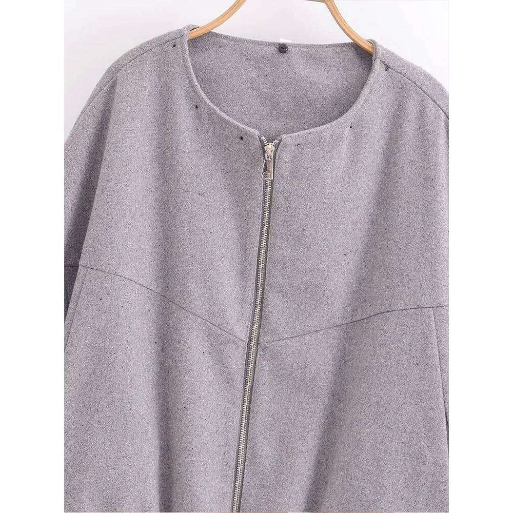 New autumn women's clothing European and American style French design fashionable versatile woolen coat with detachable cotton h