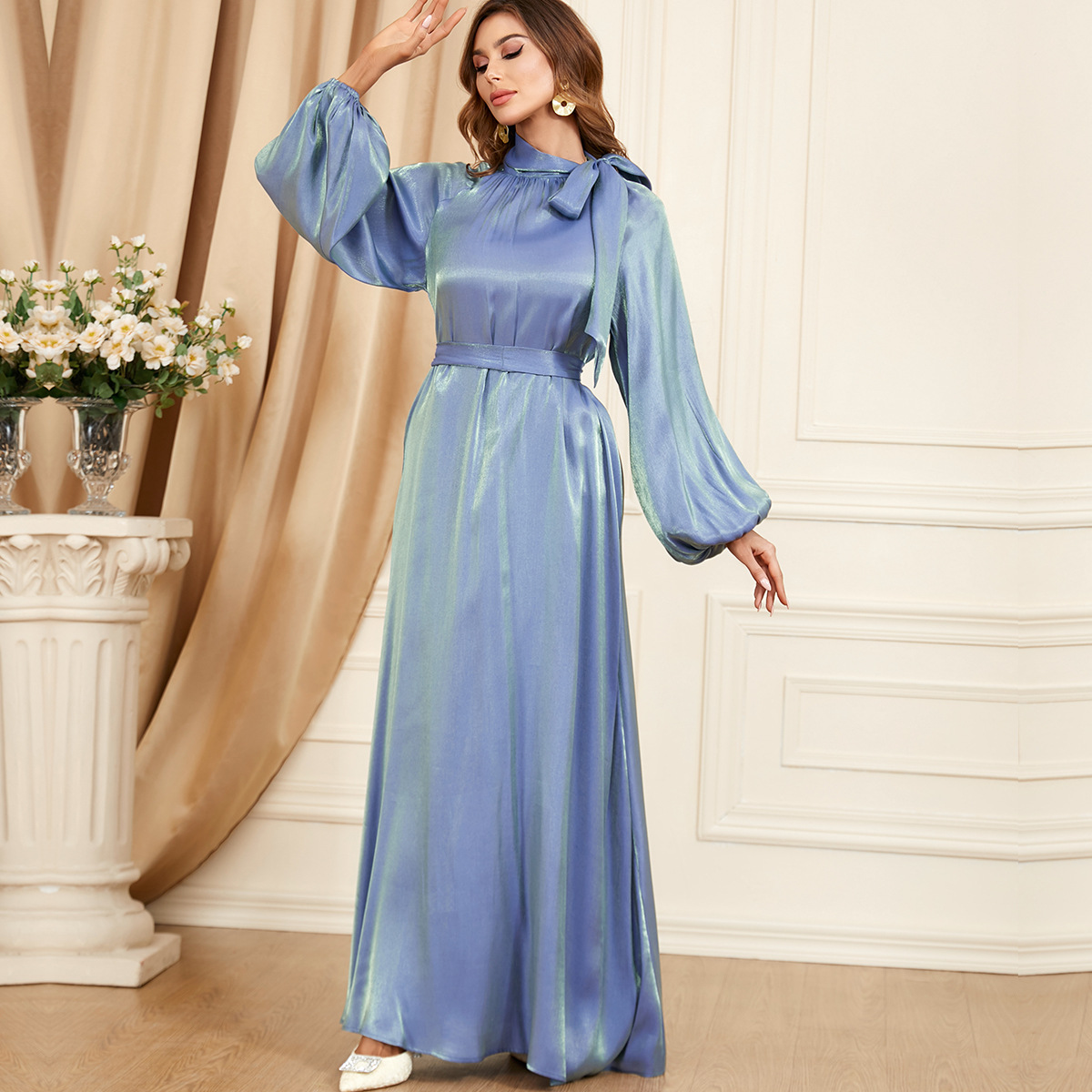SY175 Ladies' clothing new style lace-up solid color long-sleeved European and American foreign trade dress