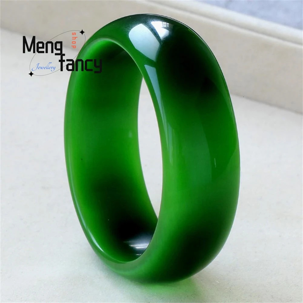 Natural Cats Eye Stone Green Pink Color 12-25mm Wide Jade Bangle High-grade Exquisite Elegant Quality Fashion Jewelry 250616