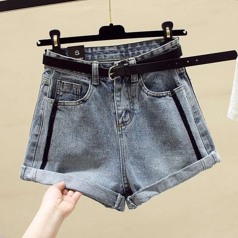 Womens Shorts Wide Work Short Pants for Women To Wear Denim Office Ripped Mini Jeans Aesthetic Classic Casual New In Streetwear