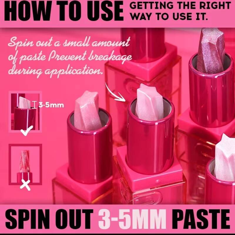 Pearlescent Glitter Lipstick Fine Shimmer Shiny Blam Waterproof Long Lasting Moisturizing Lip Tint Pink Sexy Lips Makeup happy