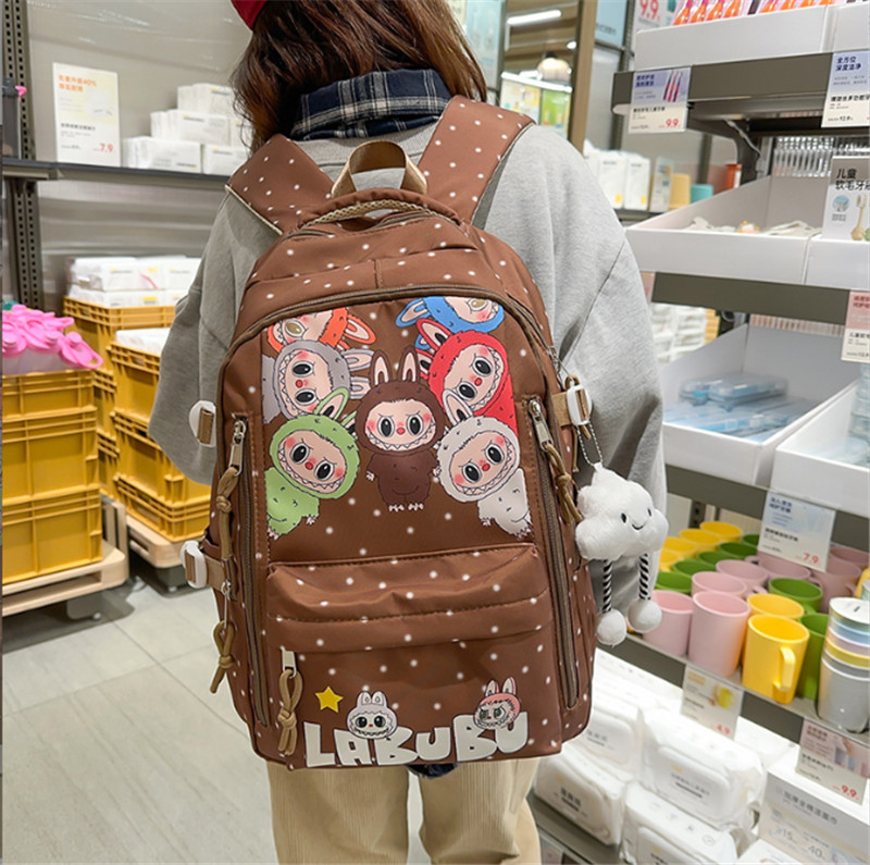 2026 New New Labubu Backpack Kids Teenager Children Shoulders Cartoon Pattern Students School Boys Girls Leisure Travel Bags Christmas Gifts Designer