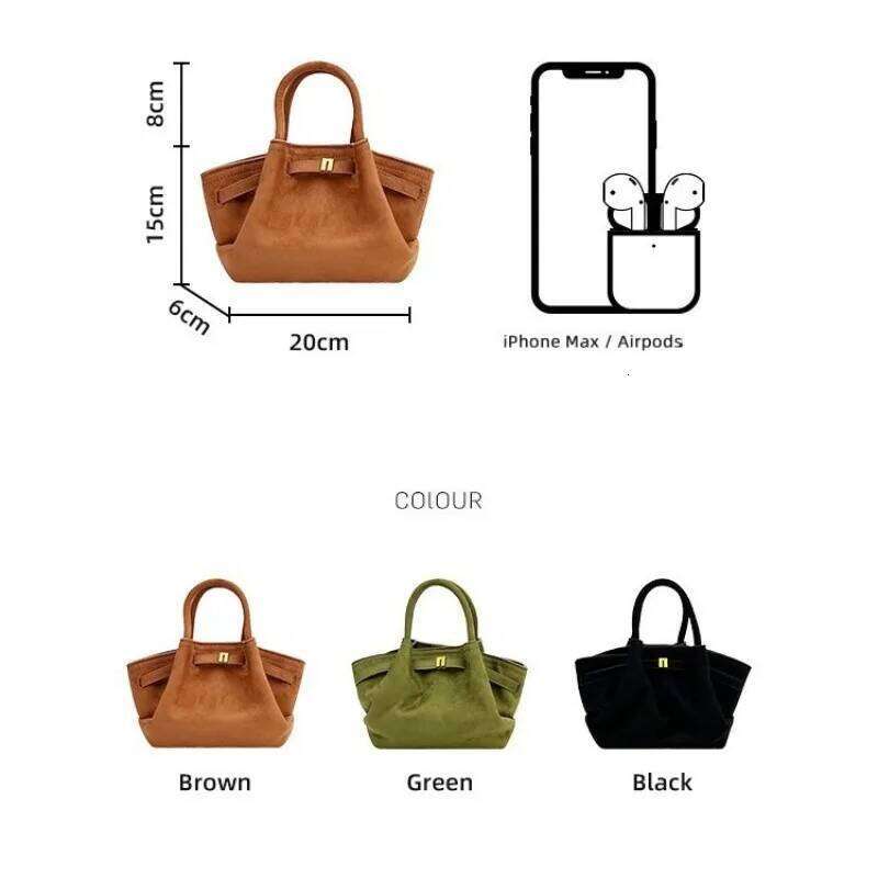 Niche Texture Sunshine House Grinding Veet Dumpling Tote Bag Female 2024 New Handheld Single Shoulder Crossbody Bags