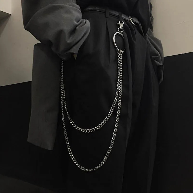 Punk Rock Metal Pants Waist Chain Men Women Key Chain Big Ring Wallet Keychain Jeans Unisex Hip-hop Jewelry Gift 250616